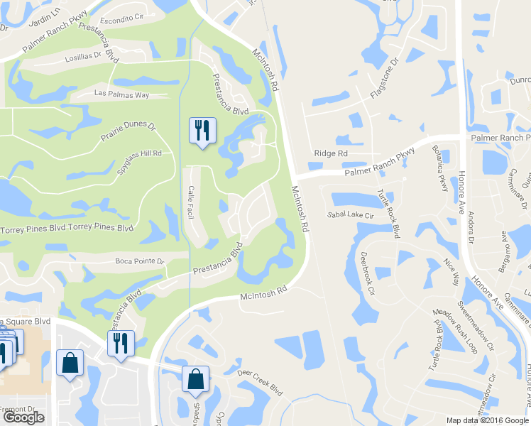 map of restaurants, bars, coffee shops, grocery stores, and more near 7286 Villa D Este Drive in Sarasota
