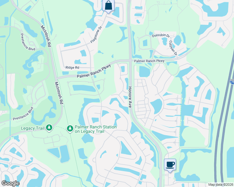map of restaurants, bars, coffee shops, grocery stores, and more near 7527 Botanica Parkway in Sarasota
