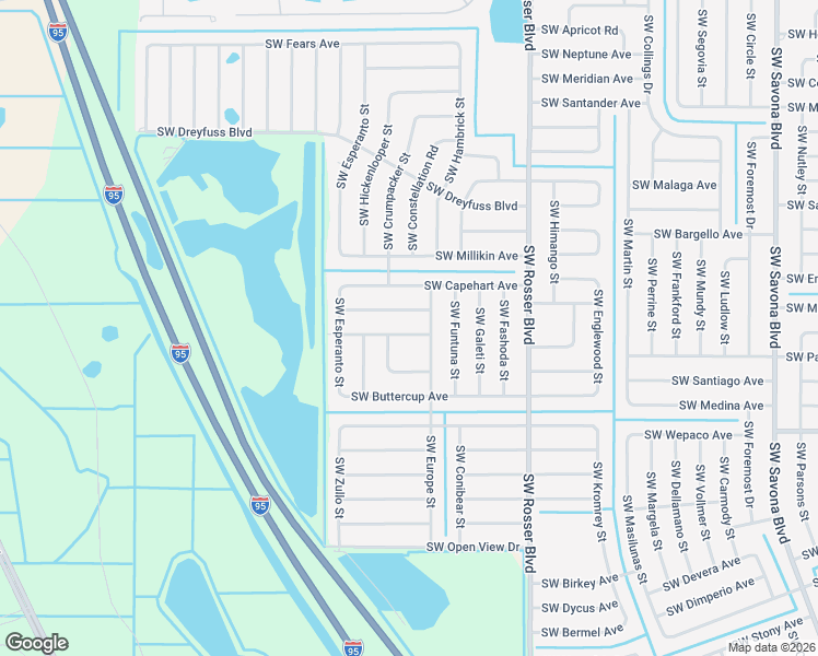 map of restaurants, bars, coffee shops, grocery stores, and more near 1817 Southwest Citation Avenue in Port St. Lucie