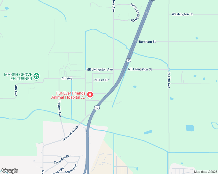 map of restaurants, bars, coffee shops, grocery stores, and more near 3327 U.S. 17 in Arcadia