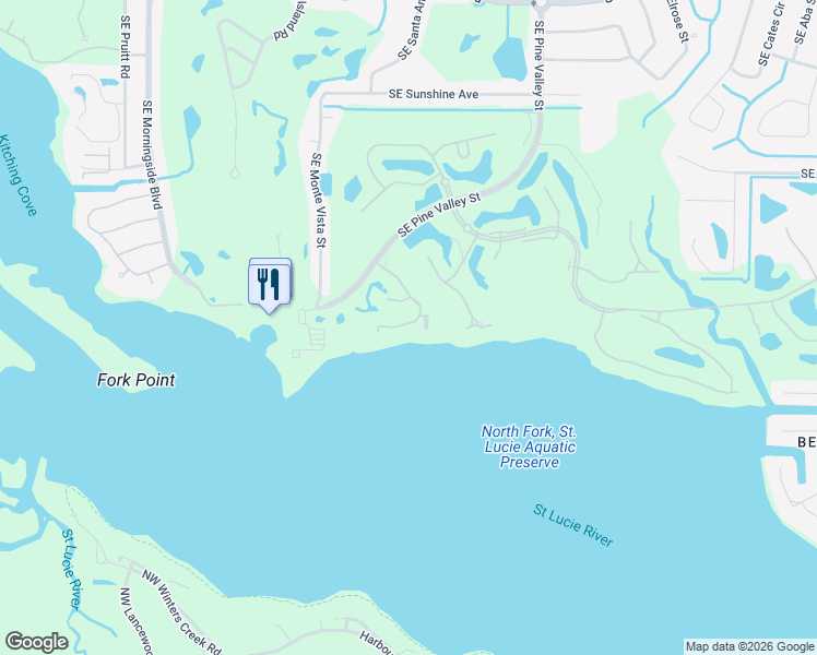 map of restaurants, bars, coffee shops, grocery stores, and more near 3315 Southeast La Prado Court in Port St. Lucie