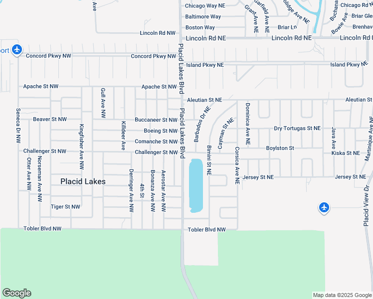 map of restaurants, bars, coffee shops, grocery stores, and more near 231 Barbados Street Northeast in Lake Placid