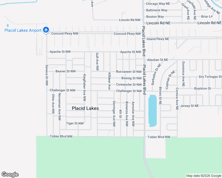 map of restaurants, bars, coffee shops, grocery stores, and more near 234 Comanche Street Northwest in Lake Placid