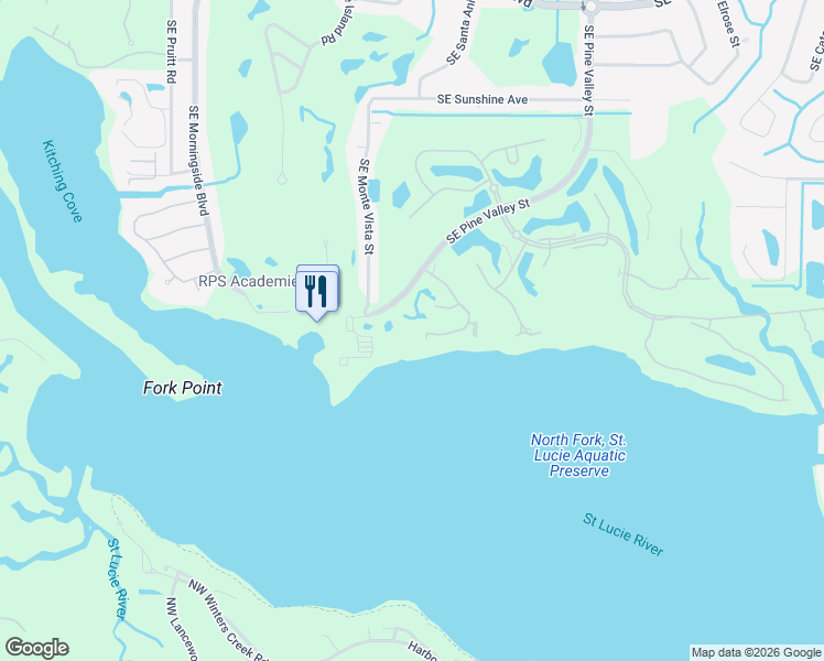 map of restaurants, bars, coffee shops, grocery stores, and more near 3518 Southeast Sandpiper Circle in Port St. Lucie