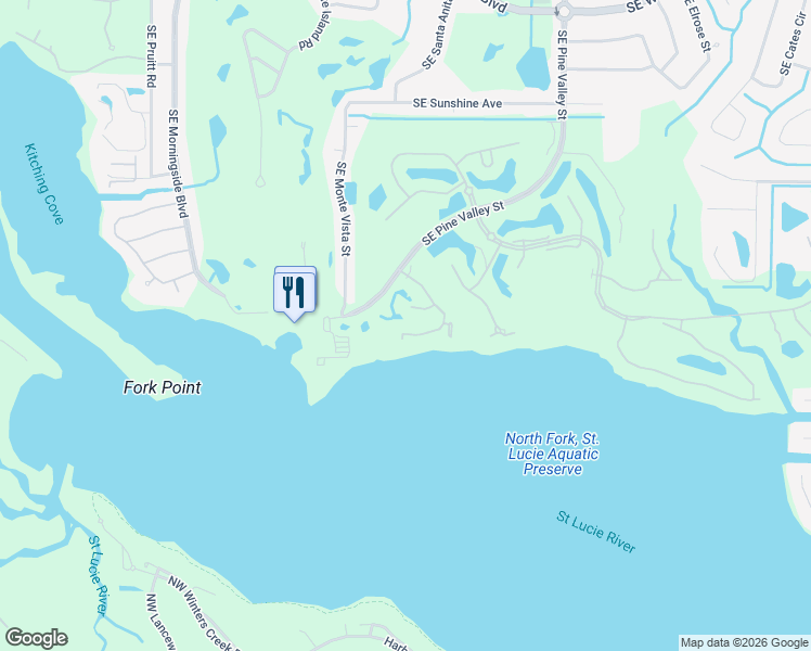 map of restaurants, bars, coffee shops, grocery stores, and more near 3315 Southeast La Prado Court in Port St. Lucie