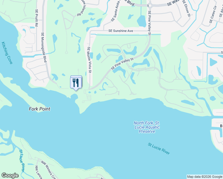 map of restaurants, bars, coffee shops, grocery stores, and more near 3315 Southeast La Prado Court in Port St. Lucie