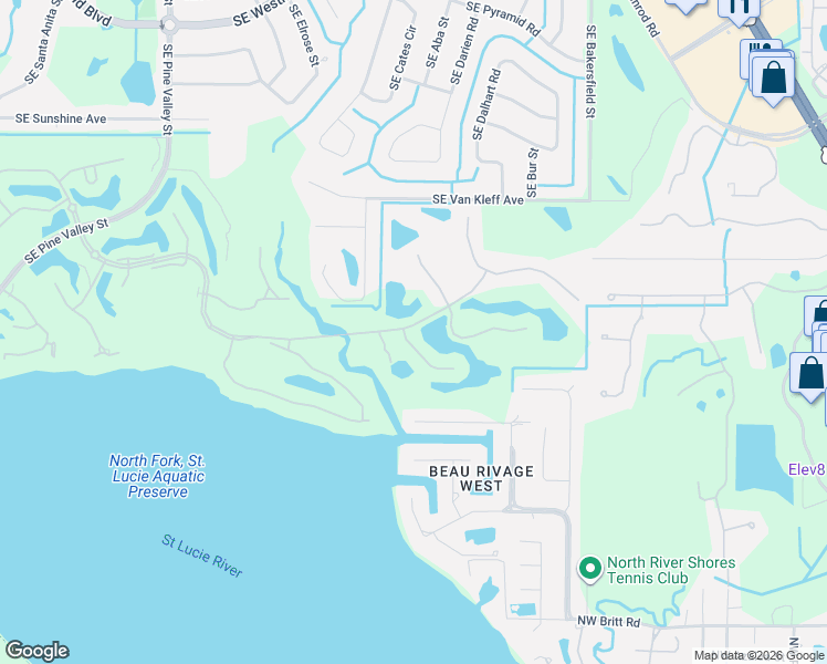 map of restaurants, bars, coffee shops, grocery stores, and more near 1803 Southeast Killean Court in Port St. Lucie