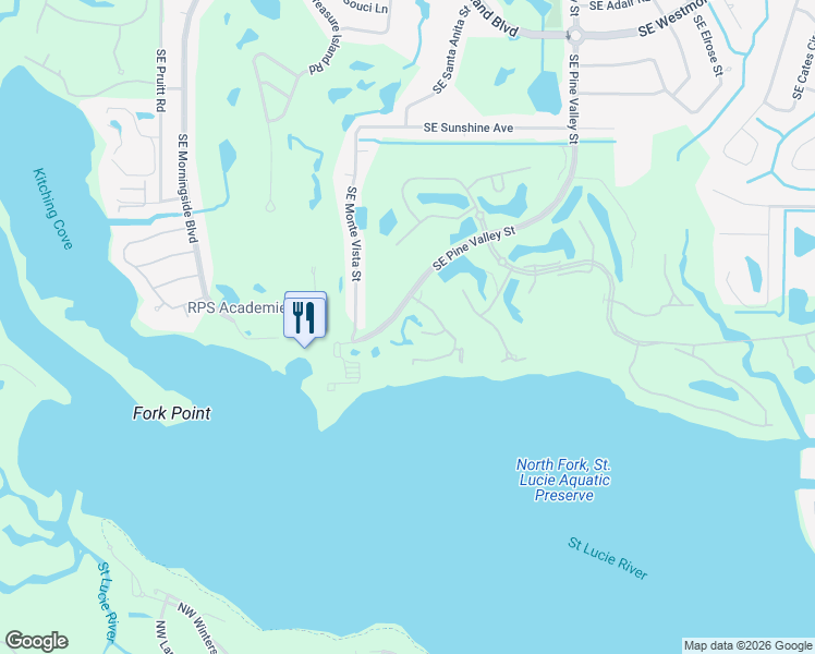 map of restaurants, bars, coffee shops, grocery stores, and more near 3333 Southeast La Prado Court in Port St. Lucie