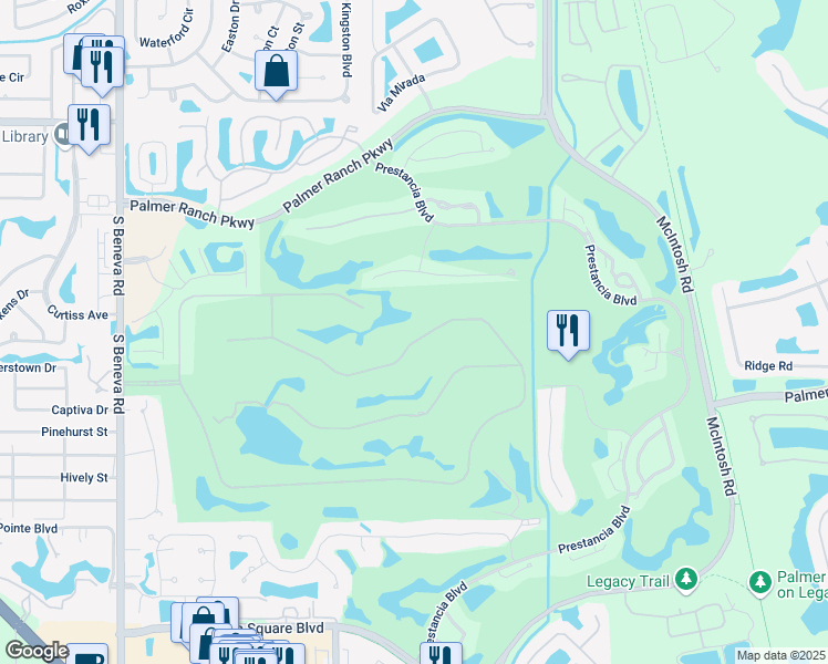 map of restaurants, bars, coffee shops, grocery stores, and more near 3899 Prairie Dunes Drive in Sarasota