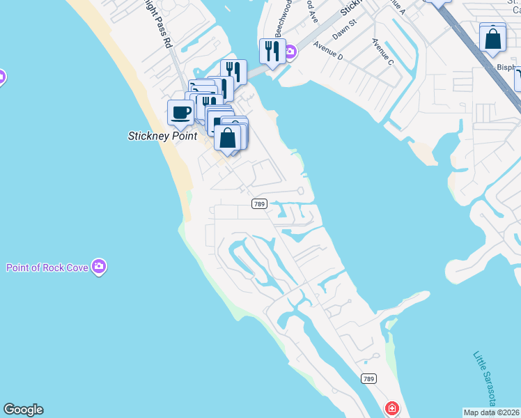 map of restaurants, bars, coffee shops, grocery stores, and more near 1206 Sea Plume Way in Sarasota