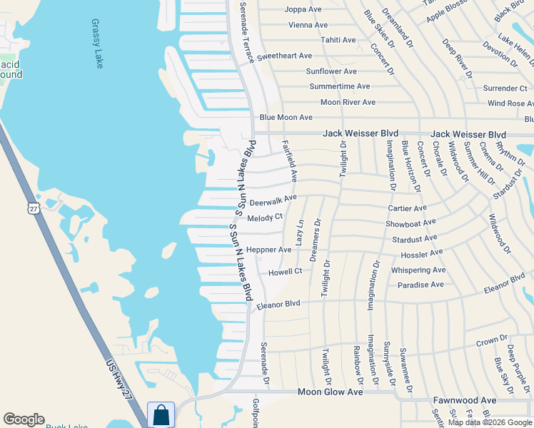 map of restaurants, bars, coffee shops, grocery stores, and more near 224 Melody Court in Lake Placid
