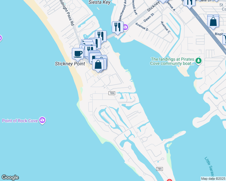 map of restaurants, bars, coffee shops, grocery stores, and more near 1206 Sea Plume Way in Sarasota