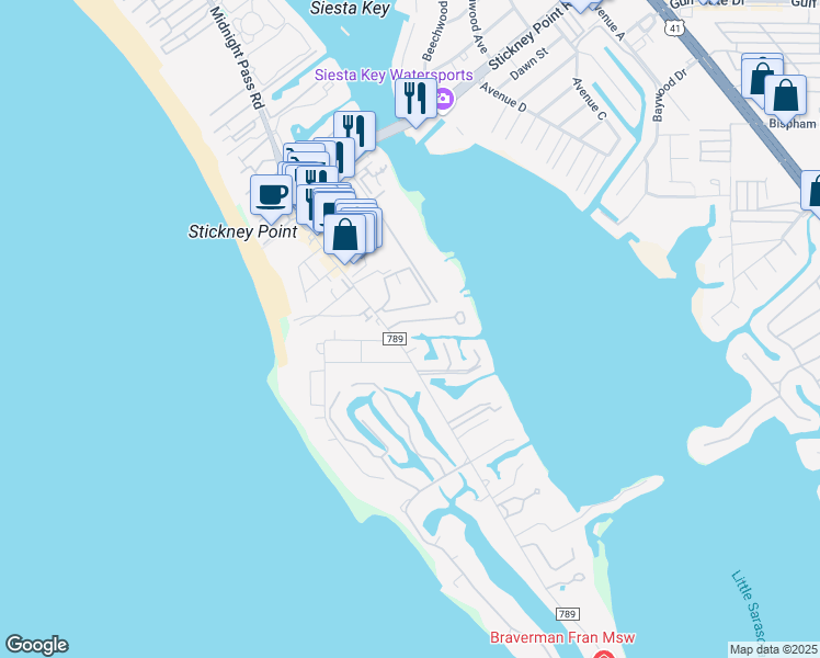 map of restaurants, bars, coffee shops, grocery stores, and more near 1206 Sea Plume Way in Sarasota