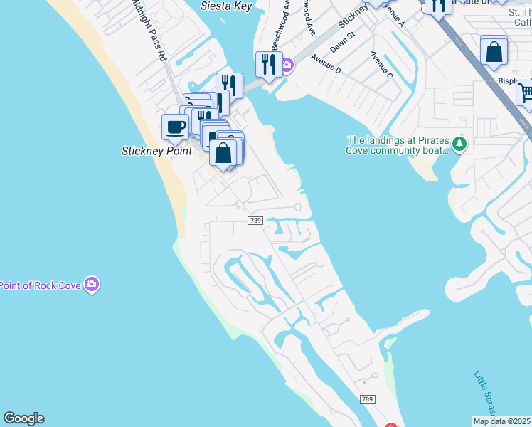 map of restaurants, bars, coffee shops, grocery stores, and more near 1206 Sea Plume Way in Sarasota