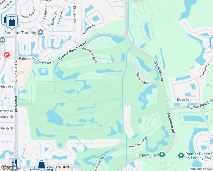 map of restaurants, bars, coffee shops, grocery stores, and more near 3965 Prairie Dunes Drive in Sarasota