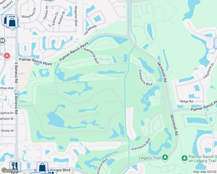 map of restaurants, bars, coffee shops, grocery stores, and more near 3965 Prairie Dunes Drive in Sarasota