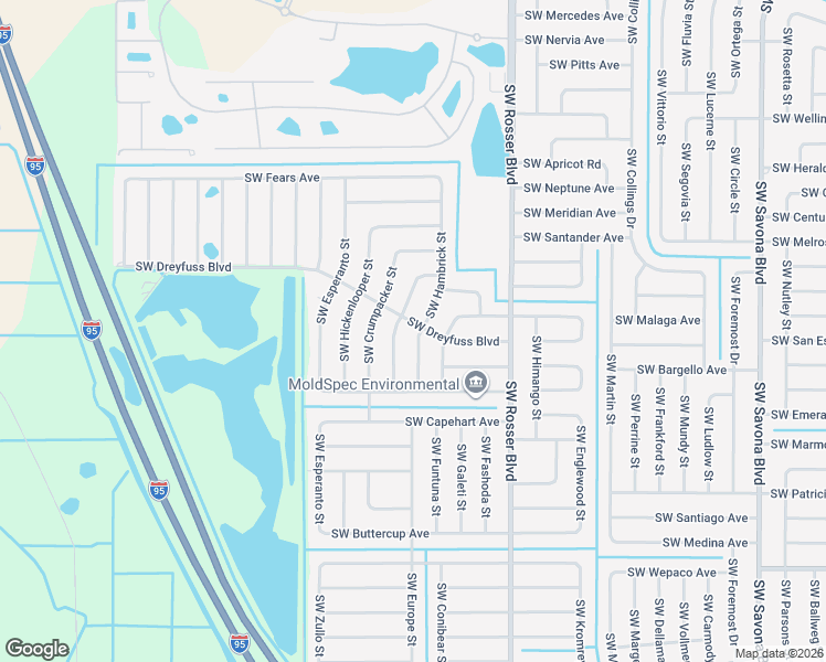 map of restaurants, bars, coffee shops, grocery stores, and more near 3249 Southwest Hambrick Street in Port St. Lucie