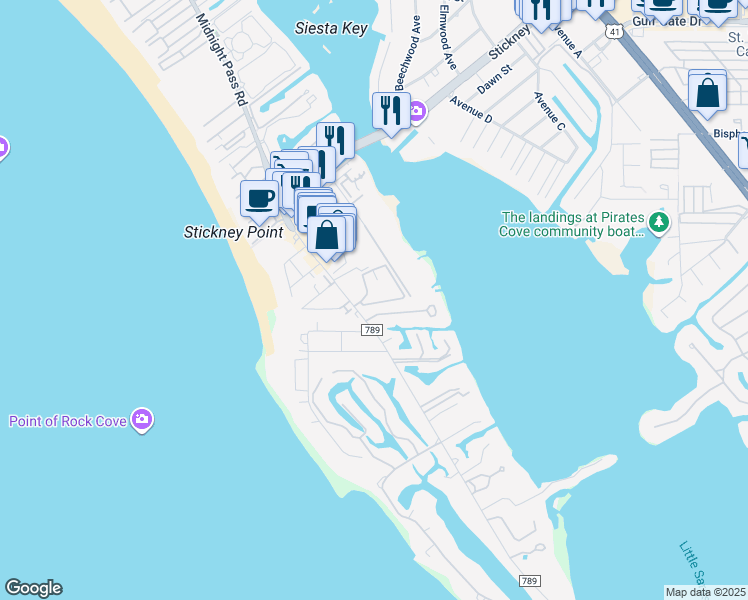 map of restaurants, bars, coffee shops, grocery stores, and more near 113 Vista Hermosa Circle in Sarasota