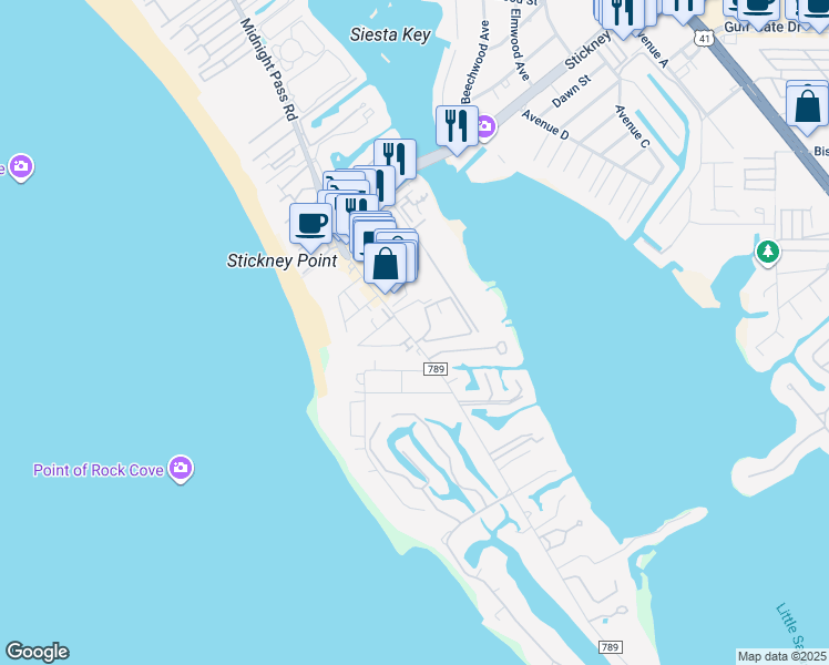 map of restaurants, bars, coffee shops, grocery stores, and more near 113 Vista Hermosa Circle in Sarasota