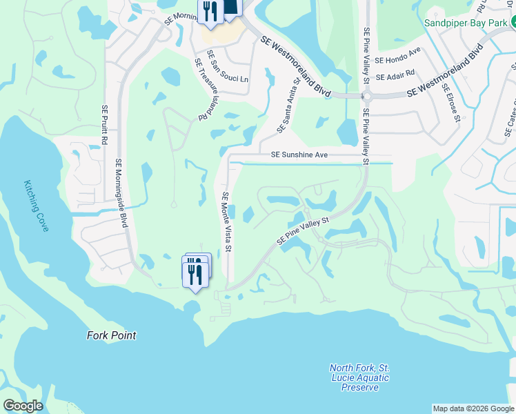 map of restaurants, bars, coffee shops, grocery stores, and more near 1649 Ballantrae Boulevard North in Port St. Lucie