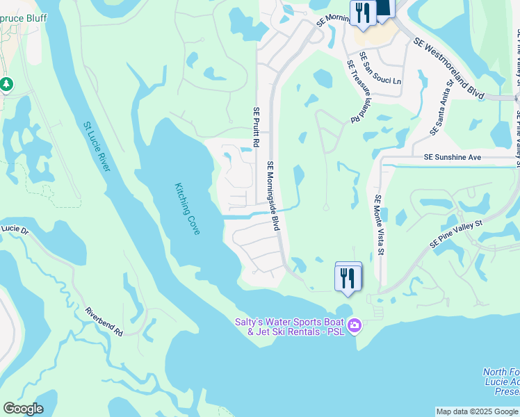 map of restaurants, bars, coffee shops, grocery stores, and more near 1106 Southeast Mitchell Avenue in Port St. Lucie