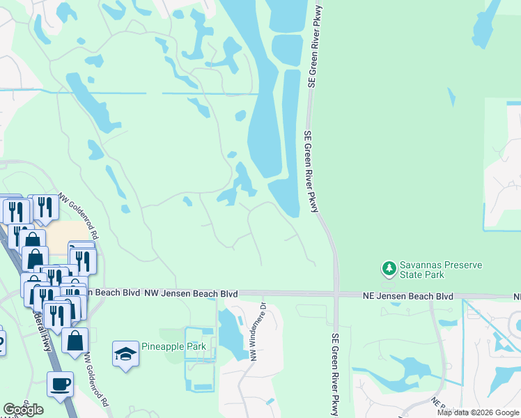 map of restaurants, bars, coffee shops, grocery stores, and more near 3755 Northwest Deer Oak Drive in Jensen Beach