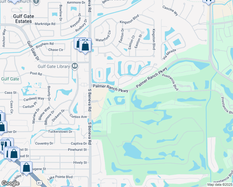 map of restaurants, bars, coffee shops, grocery stores, and more near 3770 Palmer Ranch Parkway in Sarasota