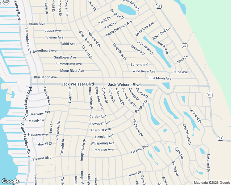 map of restaurants, bars, coffee shops, grocery stores, and more near Chorale Dr in Lake Placid
