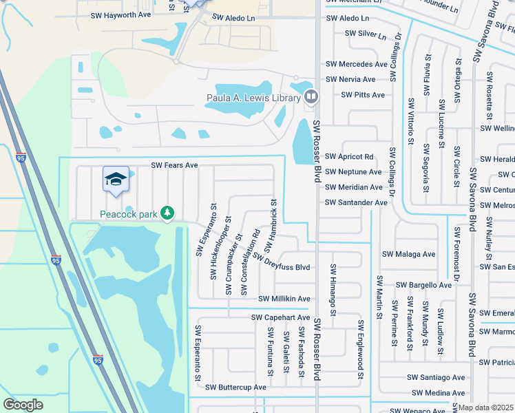 map of restaurants, bars, coffee shops, grocery stores, and more near 1817 Southwest Citadel Avenue in Port St. Lucie