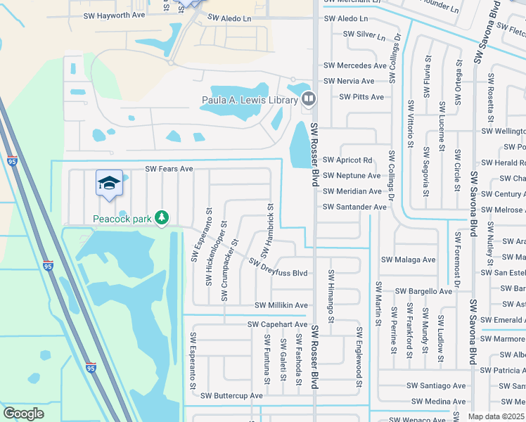 map of restaurants, bars, coffee shops, grocery stores, and more near 1817 Southwest Citadel Avenue in Port St. Lucie