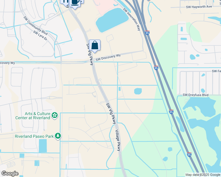 map of restaurants, bars, coffee shops, grocery stores, and more near Village Parkway Drive in Port St. Lucie