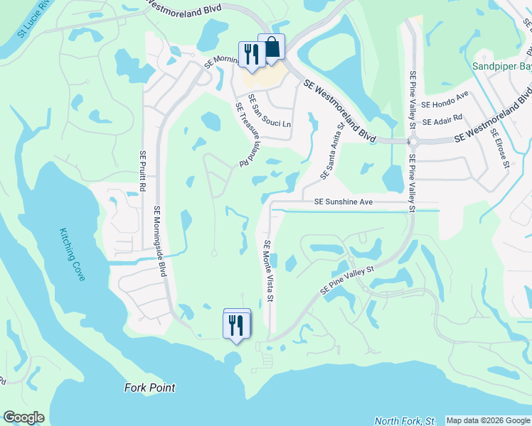 map of restaurants, bars, coffee shops, grocery stores, and more near 3112 Southeast Monte Vista Street in Port St. Lucie