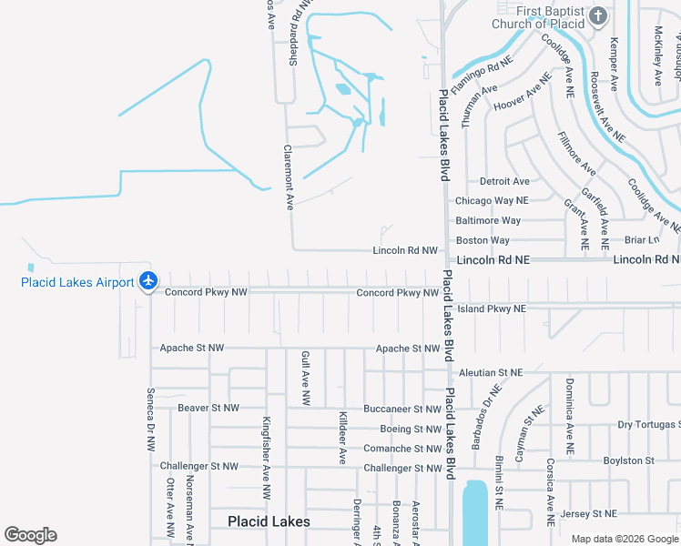 map of restaurants, bars, coffee shops, grocery stores, and more near 108 Excaliber Court Northwest in Lake Placid