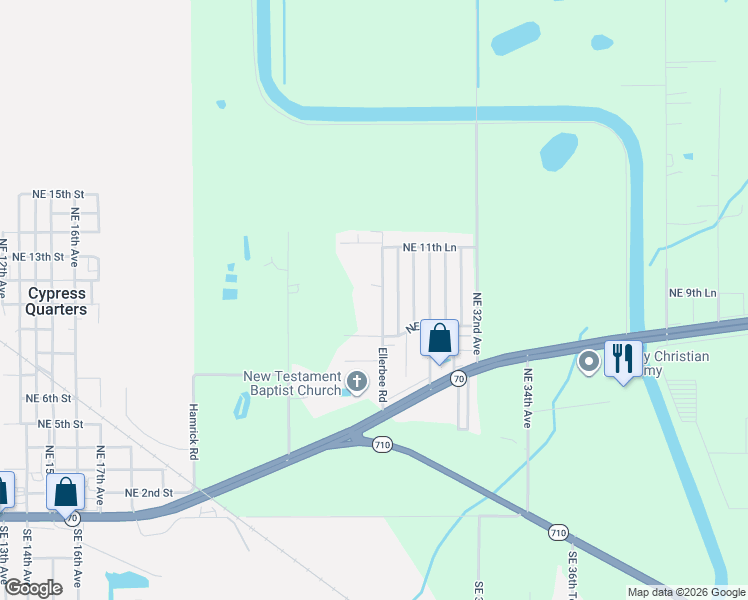 map of restaurants, bars, coffee shops, grocery stores, and more near 925 Ellerbee Road in Okeechobee