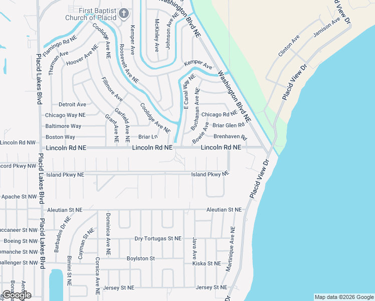 map of restaurants, bars, coffee shops, grocery stores, and more near 721 Lincoln Road Northeast in Lake Placid