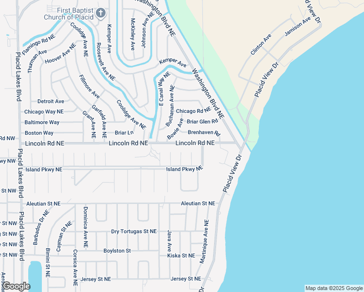 map of restaurants, bars, coffee shops, grocery stores, and more near 835 Lincoln Road Northeast in Lake Placid