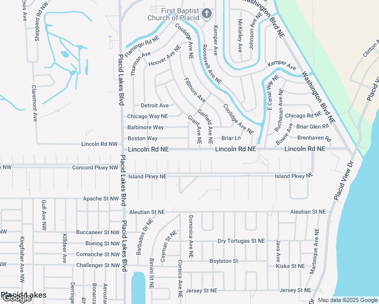 map of restaurants, bars, coffee shops, grocery stores, and more near 297 Lincoln Road Northeast in Lake Placid