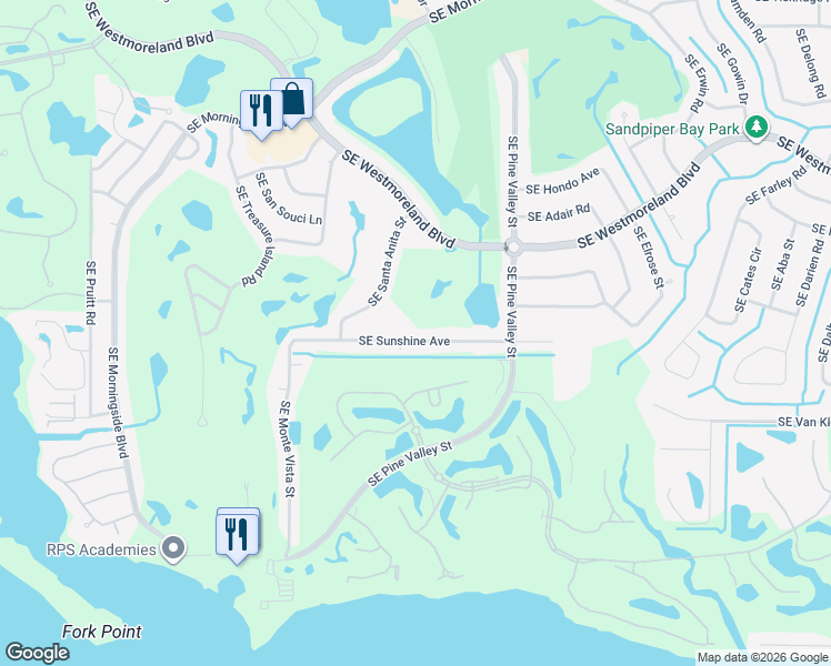 map of restaurants, bars, coffee shops, grocery stores, and more near 1507 Southeast Sunshine Avenue in Port St. Lucie