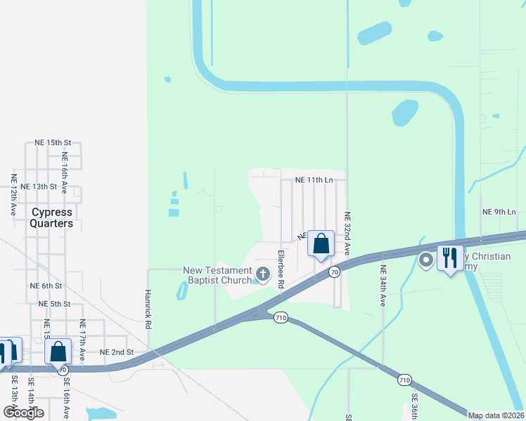 map of restaurants, bars, coffee shops, grocery stores, and more near 925 Ellerbee Road in Okeechobee