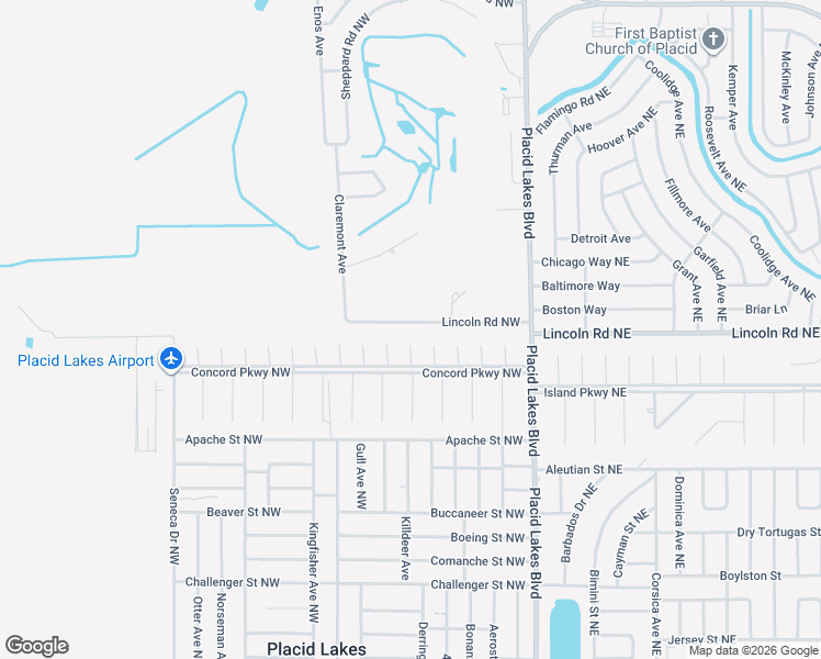 map of restaurants, bars, coffee shops, grocery stores, and more near 108 Excaliber Court Northwest in Lake Placid
