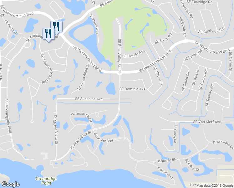 map of restaurants, bars, coffee shops, grocery stores, and more near 3088 Southeast Pine Valley Street in Port Saint Lucie