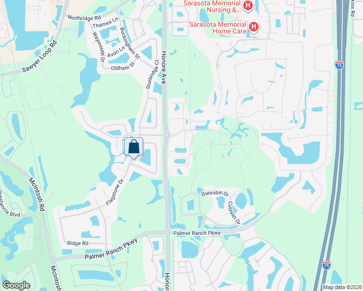 map of restaurants, bars, coffee shops, grocery stores, and more near 8725 Rain Song Road in Sarasota