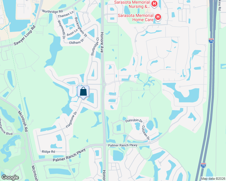 map of restaurants, bars, coffee shops, grocery stores, and more near 8725 Rain Song Road in Sarasota