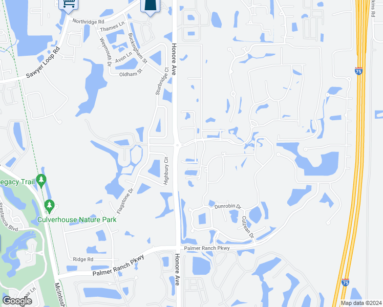 map of restaurants, bars, coffee shops, grocery stores, and more near 8725 Rain Song Road in Sarasota