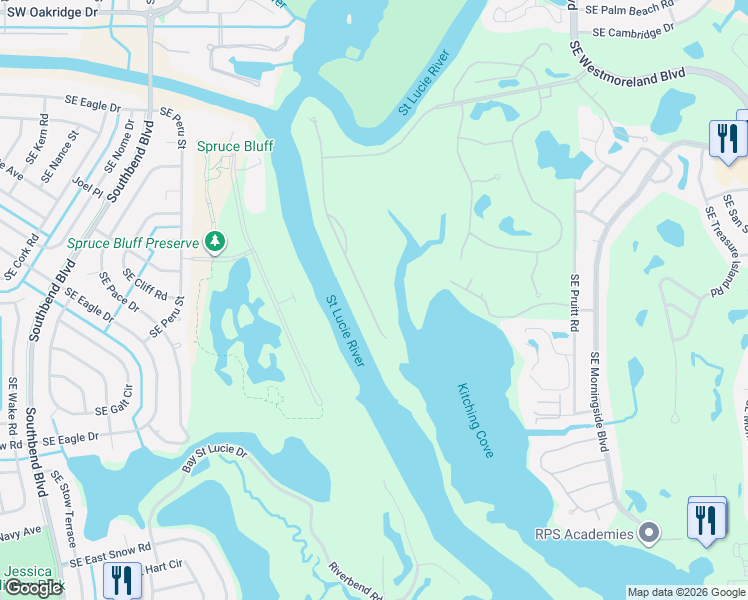 map of restaurants, bars, coffee shops, grocery stores, and more near 210 Southeast Fiore Bello in Port St. Lucie