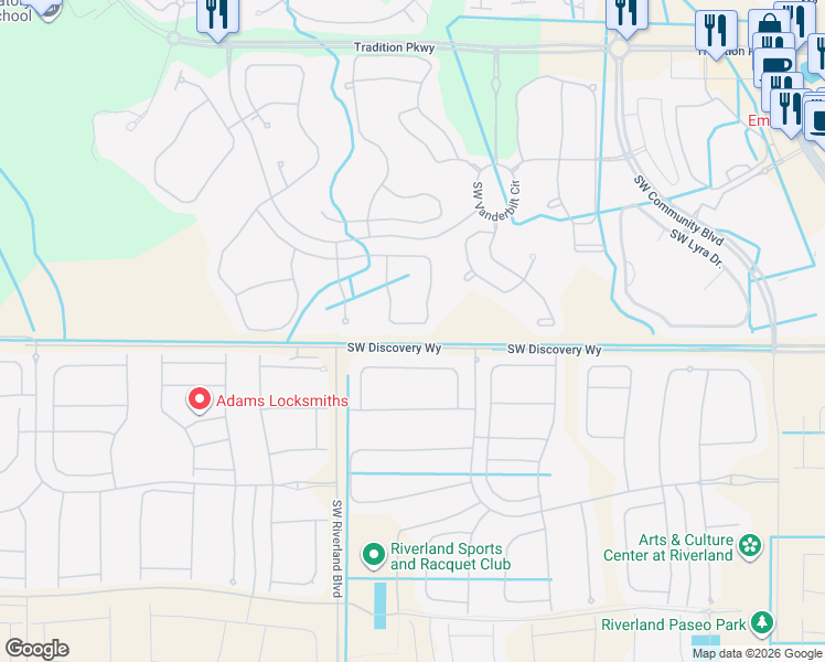 map of restaurants, bars, coffee shops, grocery stores, and more near 11229 Southwest Lake Park Drive in Port St. Lucie