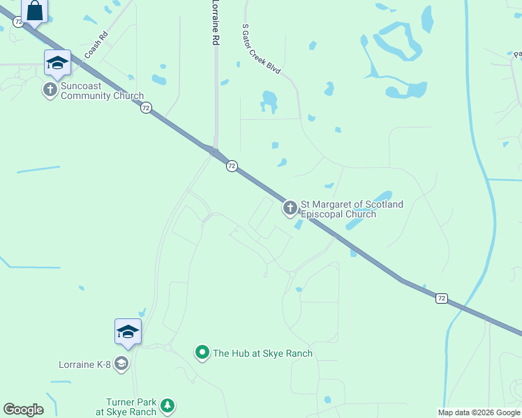 map of restaurants, bars, coffee shops, grocery stores, and more near 8700 State Road 72 in Sarasota