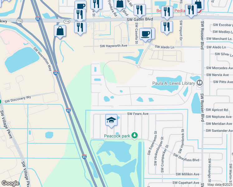 map of restaurants, bars, coffee shops, grocery stores, and more near 2063 Newport Isles Boulevard in Port St. Lucie