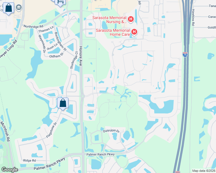 map of restaurants, bars, coffee shops, grocery stores, and more near 6925 Mandarin Road in Sarasota