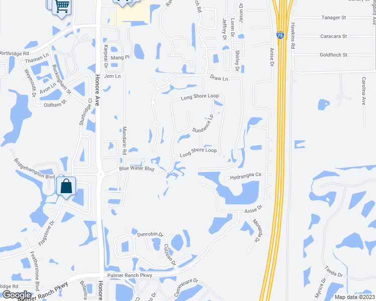 map of restaurants, bars, coffee shops, grocery stores, and more near 5902 Long Shore Loop in Sarasota